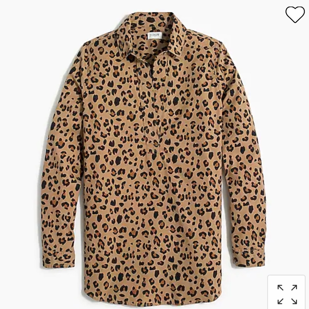 J. Crew Factory Leopard Print Popover Top - image 1